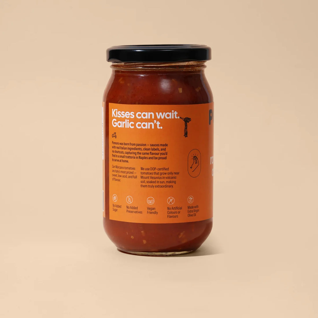 Pasta Sauce | Roasted Garlic And Tomato (San Marzano Tomatoes) - Made With Italian &amp; Extra Virgin Olive Oil – Vegan-No Added Sugar, No Added Preservatives – Pomoro– 390gm