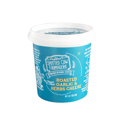 Fresh Cheese – Roasted Garlic &amp; Herbs - The Spotted Cow Fromagerie - 150gm