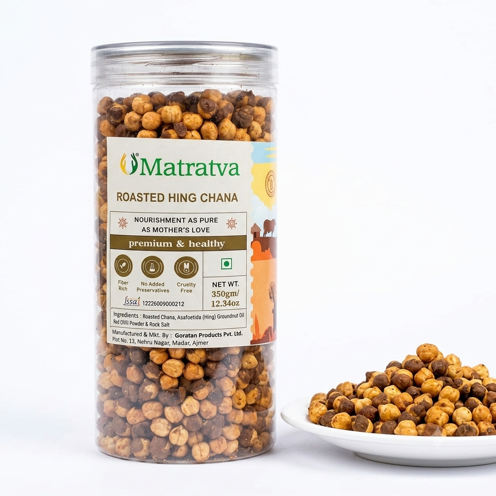 Chana | Roasted Hing Chana - Protein Rich, Gluten Free  - No Added Preservatives-Cruelty Free- Matratva - 350gm