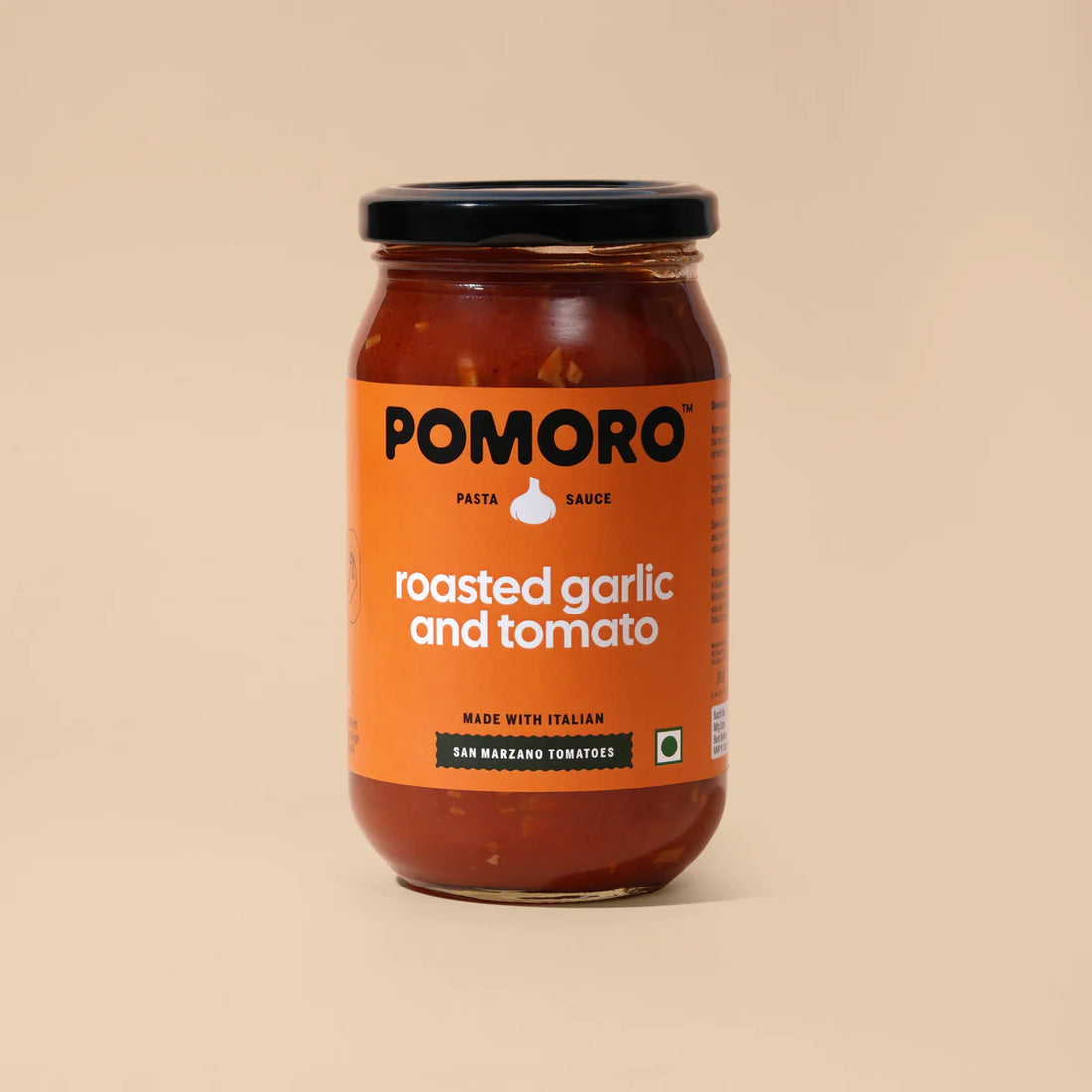 Pasta Sauce | Roasted Garlic And Tomato (San Marzano Tomatoes) - Made With Italian &amp; Extra Virgin Olive Oil – Vegan-No Added Sugar, No Added Preservatives – Pomoro– 390gm