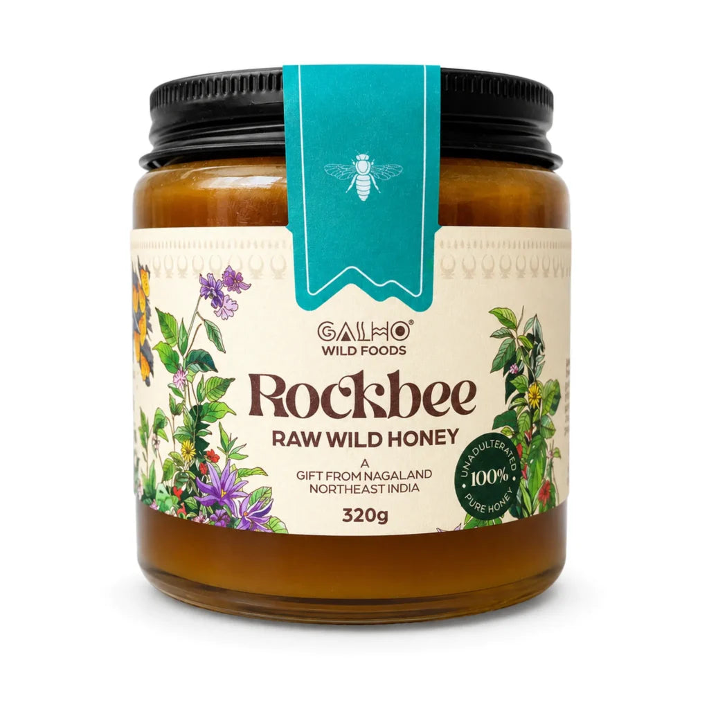 Honey | Organic Wild Forest Honey (Wild Flower) - Rock Bee Honey - Nagaland - 100% Pure & Natural - Galho - 320gm