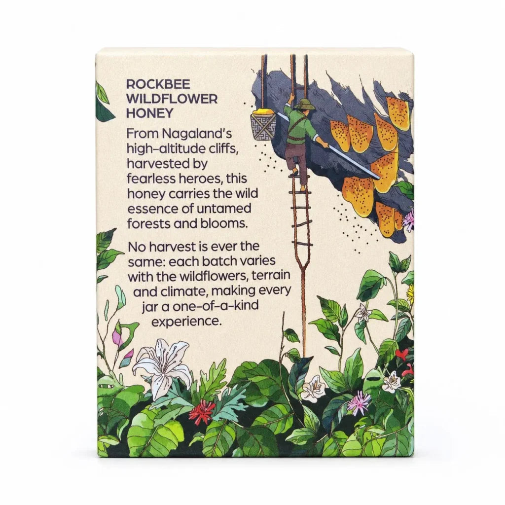 Honey | Organic Wild Forest Honey (Wild Flower) - Rock Bee Honey - Nagaland - 100% Pure &amp; Natural - Galho - 320gm