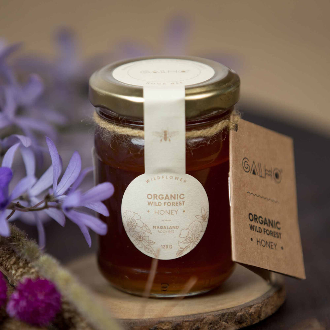 Honey | Organic Wild Forest Honey (Wild Flower) - Rock Bee Honey - Nagaland - 100% Pure & Natural - Galho - 320gm