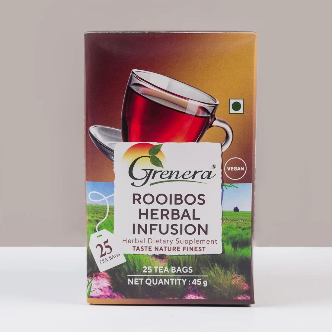 Tea | Rooibos Herbal Infusion-Dietary Supplement– Organic - Grenera – 45gm (25 Tea Bags)