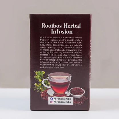 Tea | Rooibos Herbal Infusion-Dietary Supplement– Organic - Grenera – 45gm (25 Tea Bags)
