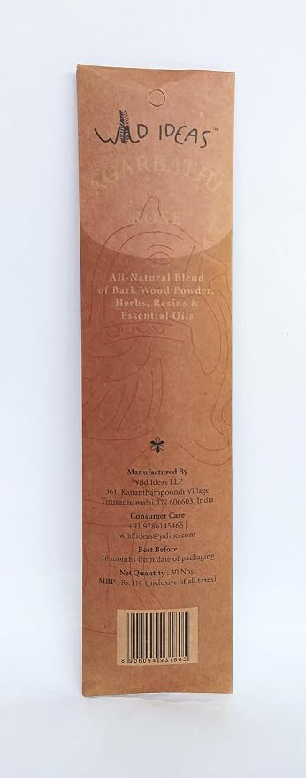Rose Agarbathi - Incense Stick with Essential Oil-All Natural Blend of Bark Wood Powder  – Wild Ideas –  30 Sticks Pack