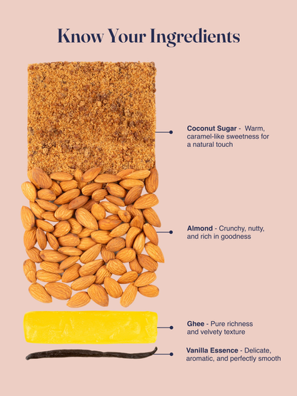 Rose Almond Marzipan - No Refined Sugar, No Maida &amp; No Preservatives - The Coconut Sugar Company - 9Pcs