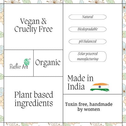 Shampoo | Rose Germanium – For Dry To Normal Hair Type – Organic – Vegan, Paraben Free, Sulphate Free &amp; Silicone Free – Rustic Art – 210gm