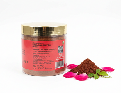 Rose Petal Powder- Organically Grown - Perfection color, Taste &amp; Fragrance -Organic Kashmir - 40gm