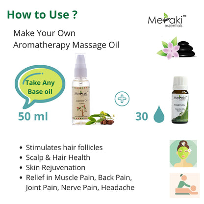 Rosemary Oil (Rosmarinus Officinalis) - Natural - Indian - Meraki Essentials - 10ml