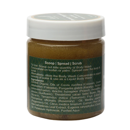 Body Wash | Rosemary Peppermint (Concentrate) - Oily to Normal Skin - Organic – Vegan, No Added Preservatives &amp;amp; Sulphate Free – Rustic Art – 200gm