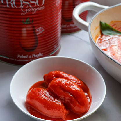 Puree | Whole Peeled Tomatoes (Pelati di Puglia) - 100% Italian - Gluten Free, No Flavor &amp; No Added Preservatives - Rosso Gargano - 400gm