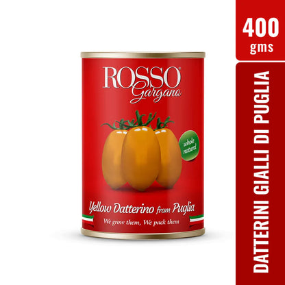Puree | Yellow Cherry Datterino Tomatoes (Datterini Gialli di Puglia) - 100% Natural Ingredients - Gluten Free, No Flavor &amp; No Added Preservatives - Rosso Gargano - 400gm