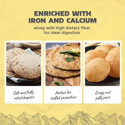 Flour | Roti King Himalayan Flour - Unadulterated - Natural – Diabetic Friendly &amp; Zero Added Preservatives – Raw Himalayas – 2000gm