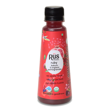 Ruby – Pomegranate Juice – Cold Pressed - USDA Organic - Indian - Vegan, No Added Sugar &amp;amp; Eco Friendly – Rus Organic – 300ml