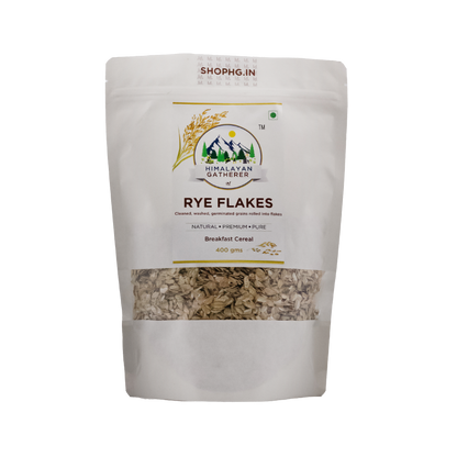 Rye Flakes | Cleaned, Washed, Germinated Grains Rolled Into Flakes - Natural - No Added Preservatives &amp;amp; No Added Chemical - Himalayan Gatherer - 400gm