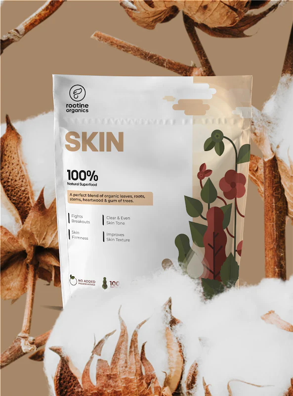 Skin | (A Perfect Blend Of Organic Leaves, Roots, Stems, Heartwood & Gum Of Trees) - 100% Natural Superfood - Vegan, Non GMO & No Added Preservatives – Rootine Organics – 100gm