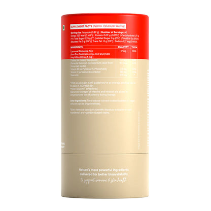 Liposomal Zinc Complex  (Chelated) - Bioavailable, Preservatives Binders &amp; No Dyes - Wellbeing Nutrition - 60 Capsules