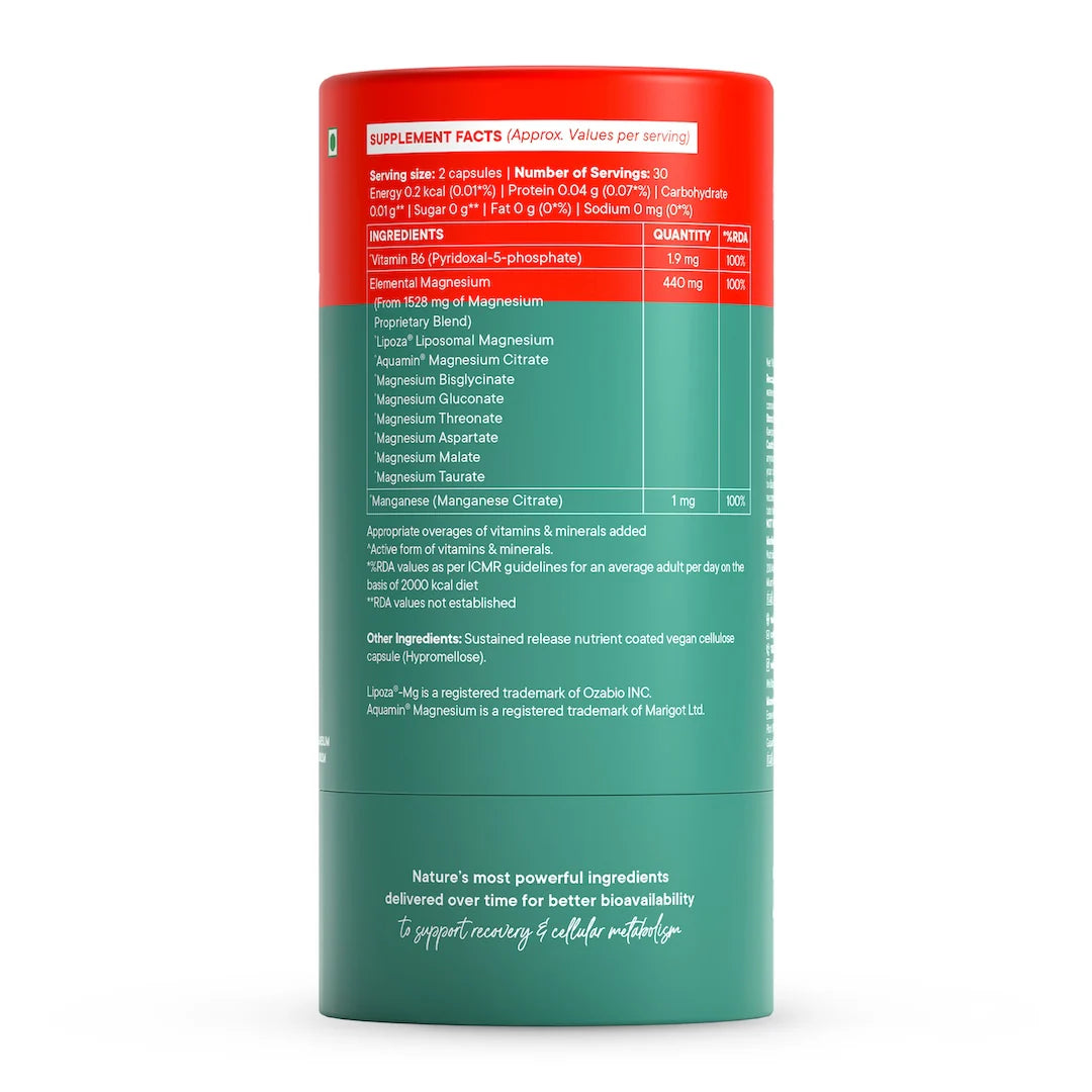 Magnesium | Ultra Strength Magnesium+ - 8 Highly Bioavailable Chelated Forms Of Magnesium For Recovery, Relaxation &amp; Cellular Metabolism - Wellbeing Nutrition - 60 Capsules