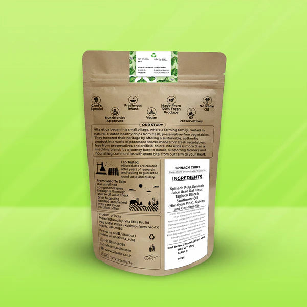 Chips | Spinach Nutri Crisps (Spinach Chips) - Baked - Chef&