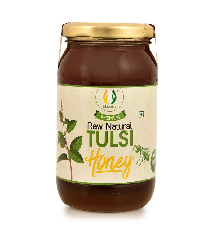 Honey | Raw Natural Tulsi Honey - 100% Pure &amp; Organic Honey - Unprocessed-No Preservative- Matratva - 250gm