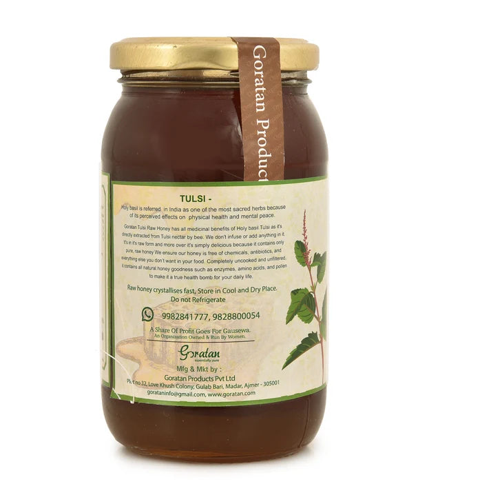 Honey | Raw Natural Tulsi Honey - 100% Pure &amp; Organic Honey - Unprocessed-No Preservative- Matratva - 250gm