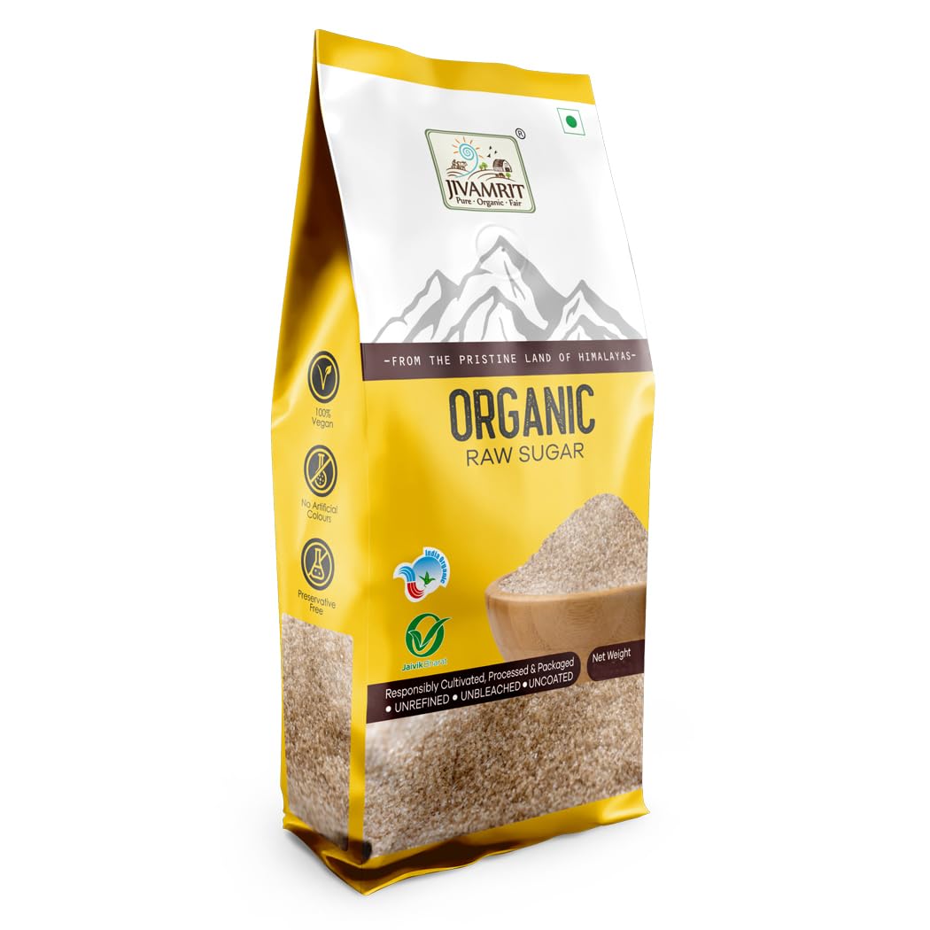 Sugar | Khandsari Raw Sugar – Unrefined – Unbleached – Organic – Vegan, Preservative Free, No Artificial Color &amp; No Additives – Jivamrit – 1000gm