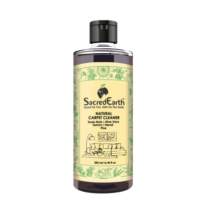 Carpet Cleaner | Natural Carpet Cleaner - Soap Nuts - Aloe Vera - Lemon - Neroli - Pine - Natural - Environment Friendly, No Artificial Additive, Fragrances, Enzymes &amp; Bleaches - Sacred Earth – 500ml
