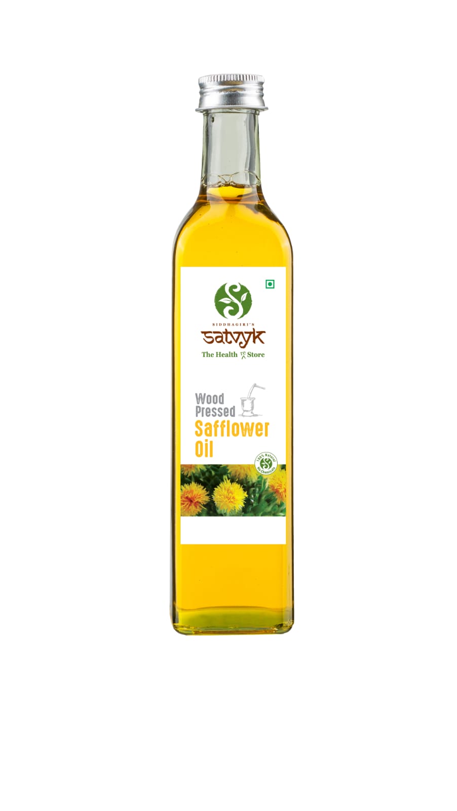 Safflower Oil l Wood Pressed Oil (Kardai) - Organic - No Added Chemicals & No Added Artificial Preservatives – Satvyk – 1000ml