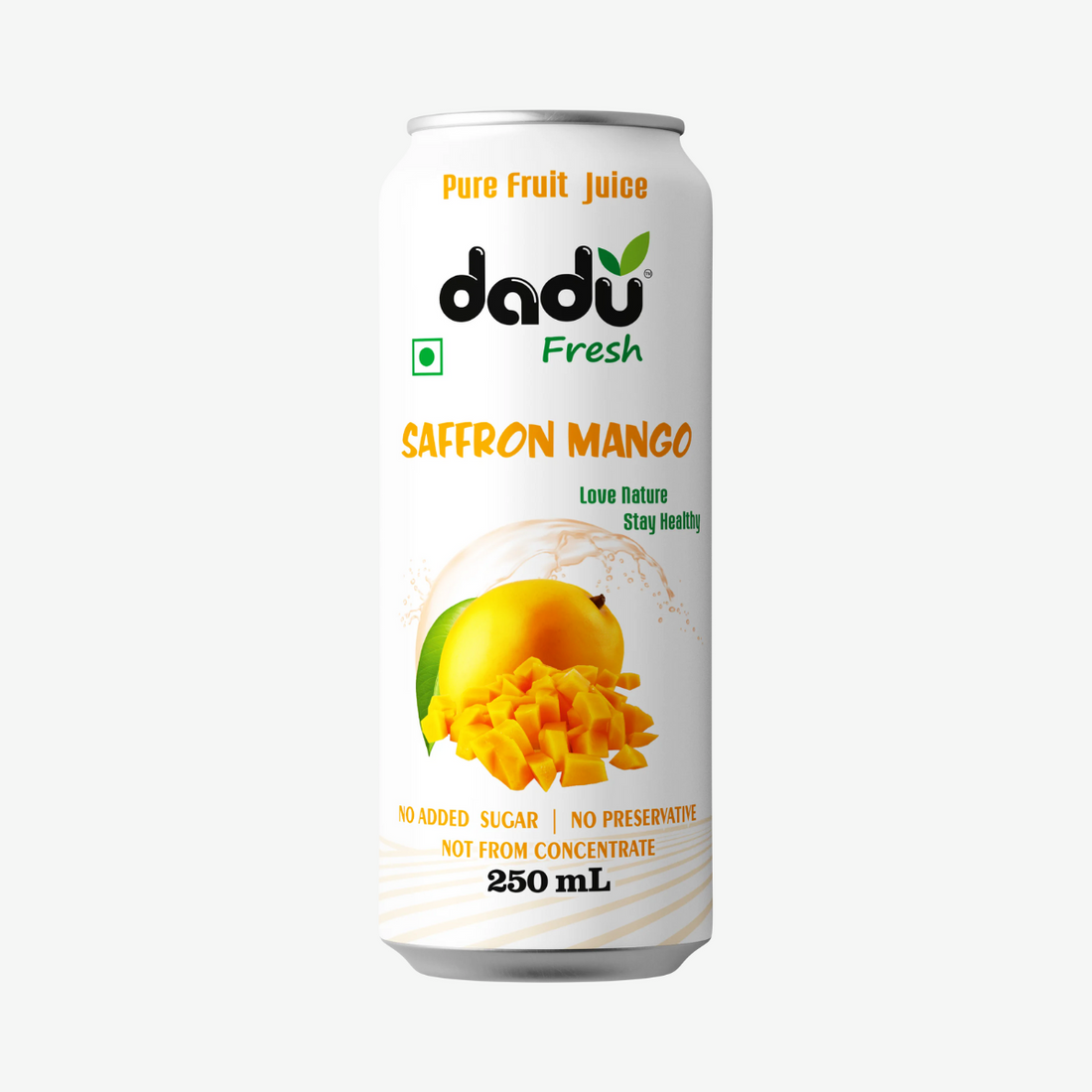 Juice | Saffron Mango Juice - No Added Sugar, No Preservatives & No Concentrate - Dadu Fresh - 250ml