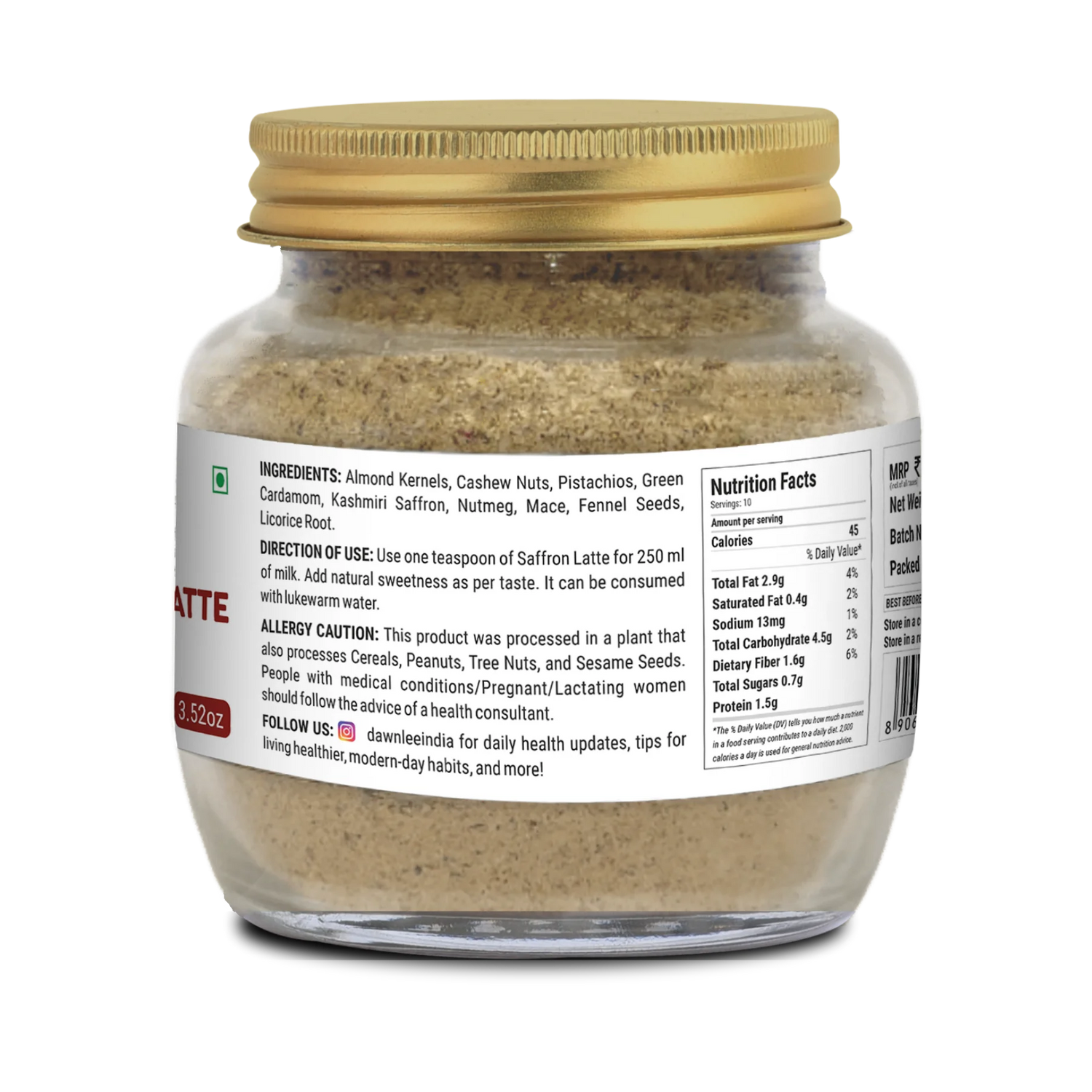 Saffron Latte | Caffeine Free And Calming - Luxurious Drink - No Added Preservatives – Dawn Lee – 100gm