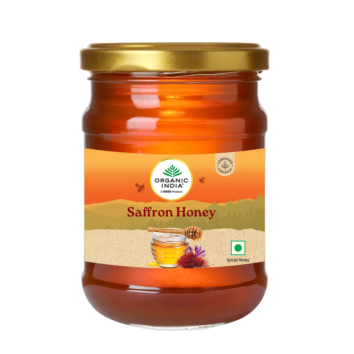 Honey | Saffron Honey -Goodness of Antioxidants -No preservatives- Organic India - 125gm
