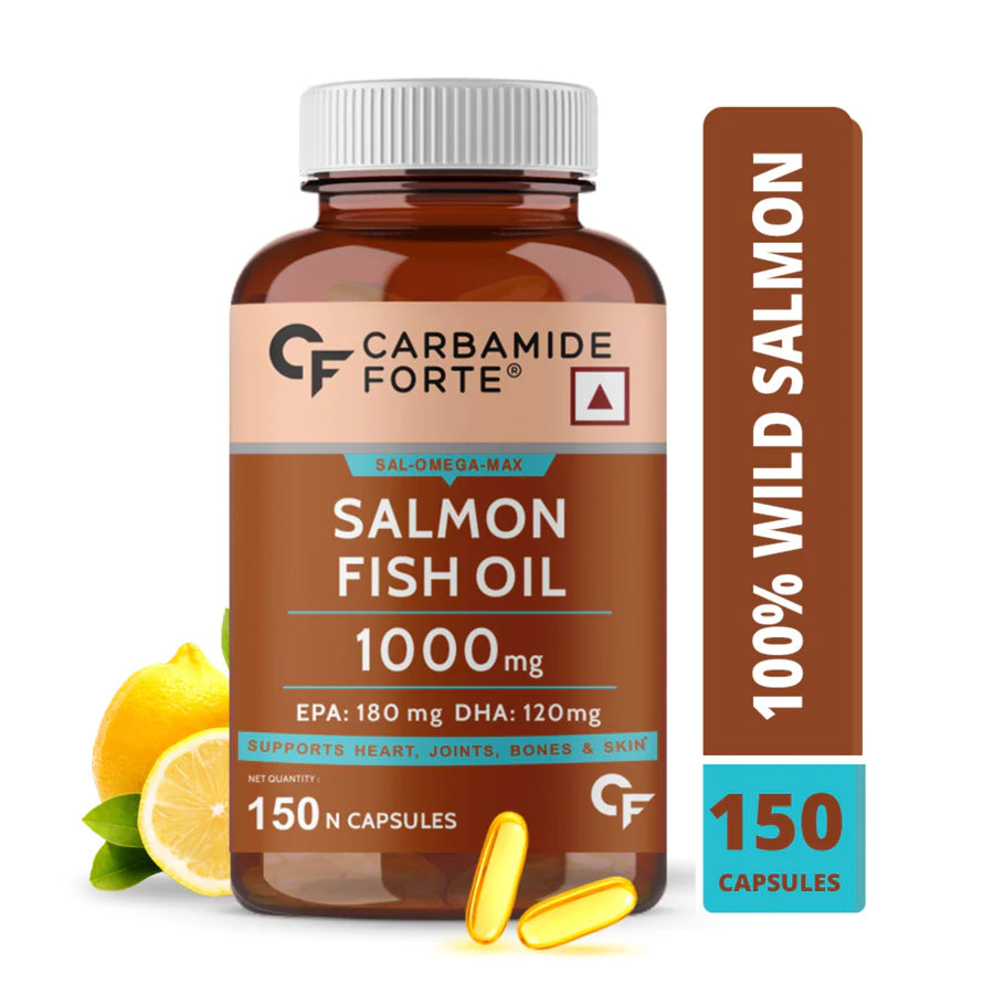 Salmon Fish Oil Capsule | Sal Omega Max - Supports Heart, Joints, Bones &amp; Skin Health - Rich In Omega 3 Fatty Acids EPA &amp;amp; DHA, Mercury Free &amp;amp; Non GMO - Carbamide Forte - (1000mg) - 150 Softgels Capsule