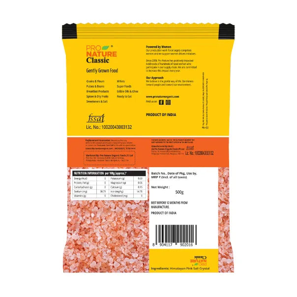 Salt | Himalayan Pink Salt - Pro Nature - 500gm