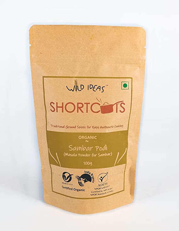 Sambar Podi | Masala Powder For Sambar – Organic – No Added Artificial Flavors, Colors & Preservatives - Wild Ideas – 100gm