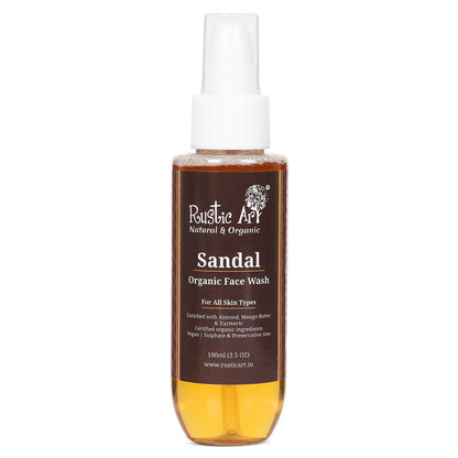 Face Wash | Organic Sandal Face Wash - For All Skin Types - Rustic Art - 100ml