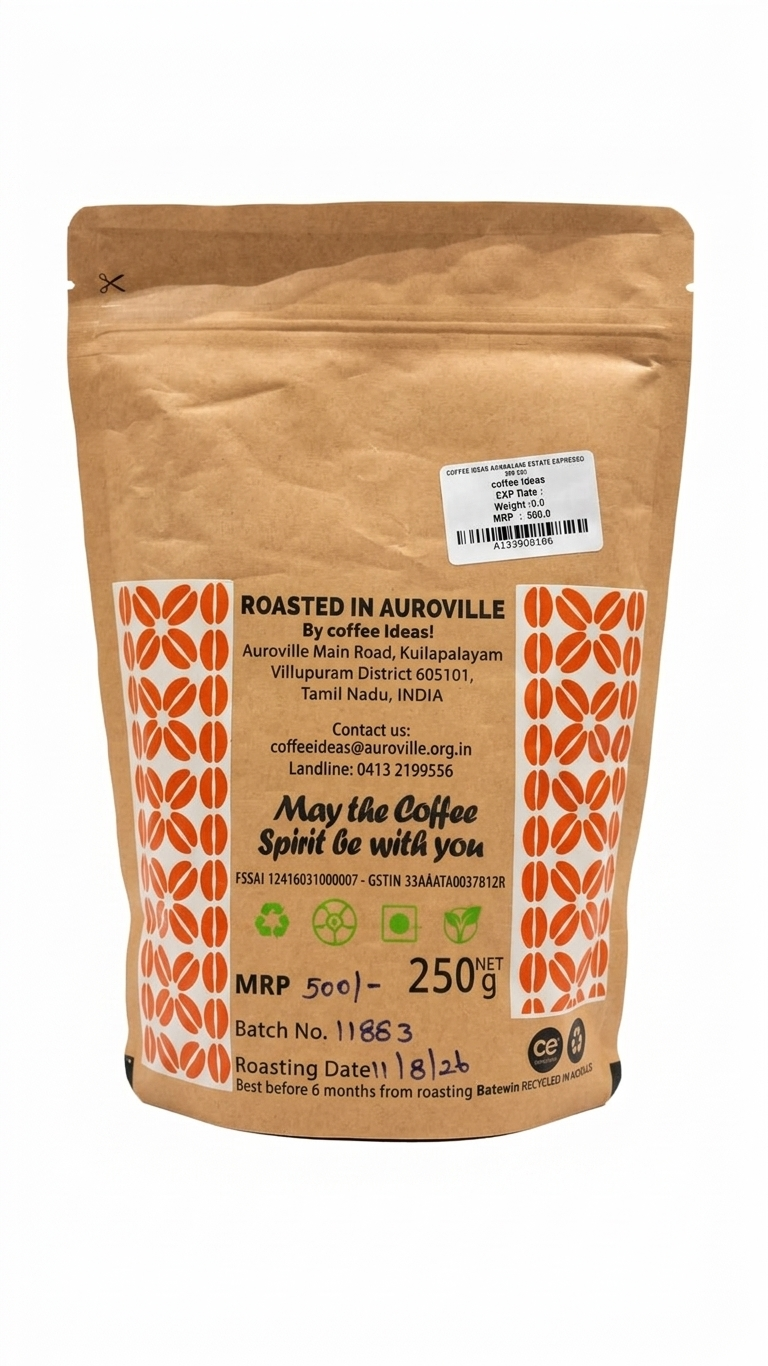 Coffee | Sandalkad Estate Canephora (Espresso)- Marc’s Coffee - 100% Arabica , Medium Roast- Coffee Ideas – 250gm