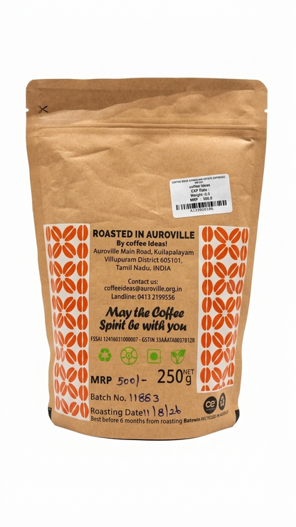 Coffee | Sandalkad Estate Canephora (Espresso)- Marc’s Coffee - 100% Arabica , Medium Roast- Coffee Ideas – 250gm