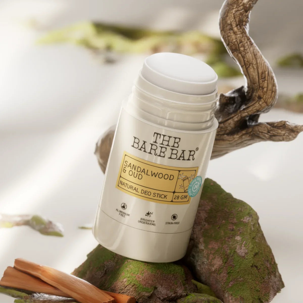 Deodorant | Sandalwood Natural Deo Stick - Vegan, No Artificial Fragrances, Paraben Free &amp;amp; No Added Preservatives – The Bare Bar – 75gm