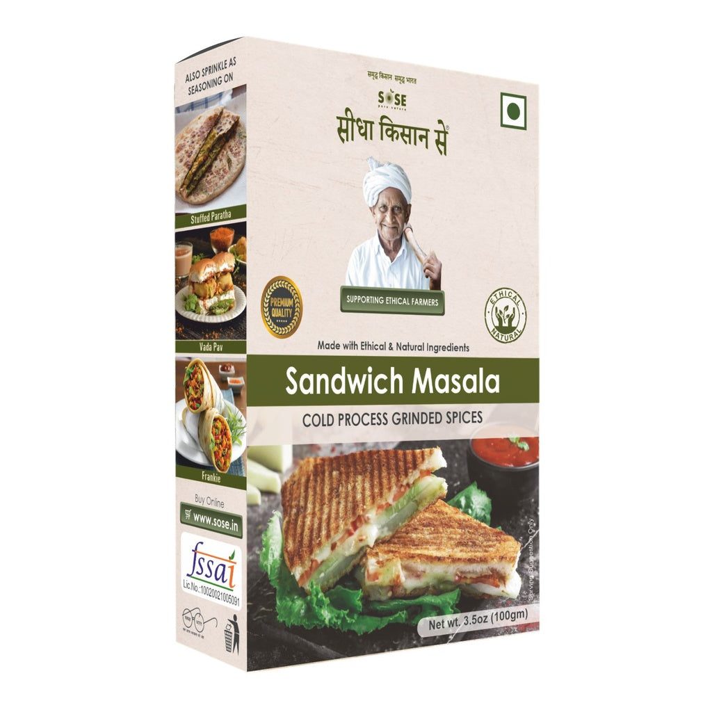Sandwich Masala | (Made With Ethical Ingredients) – Cold Pressed Grinded Spices – No Added Preservatives & Chemical Free – SOSE – 100gm