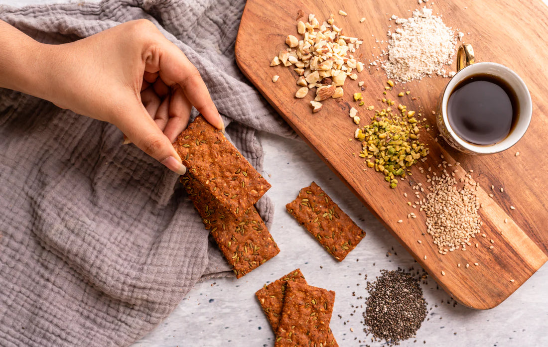 Sattu Almond Pistachio | Hi Protein Biscotti - Vegan, No Maida, No Butter &amp; No Added Sugar - Bites Of Bliss - 125gm