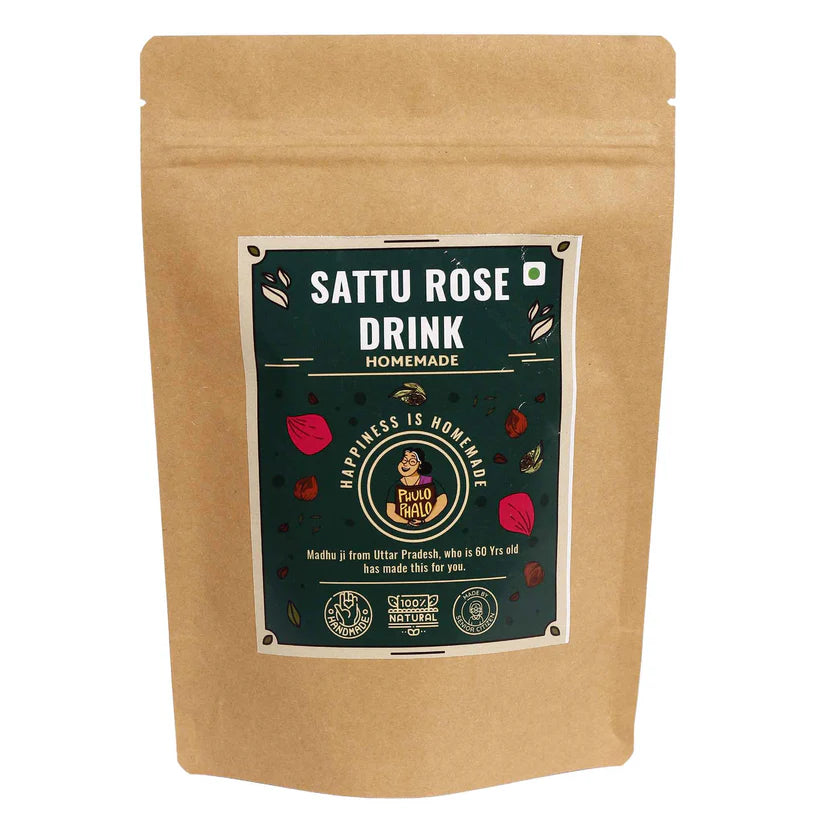 Sattu Rose Drink | 100% Natural - High In Protein - Phulo Phalo - 250gm