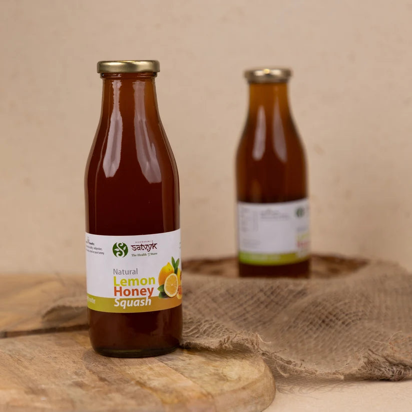 Squash | Natural Lemon Honey Squash -Instant drink- Refreshing Nimbu Syrup-Gluten-free, Non-GMO&amp;nbsp; &amp;nbsp;  - No Artificial Preservatives, No Added Color &amp;amp; No Added Synthetic Preservatives - Satvyk - 500ml
