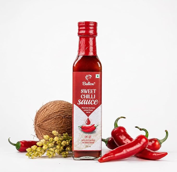Sauce | Sweet Chilli Sauce( Made from Coconut Flower Nectar) – Gluten Free & Soy Free, No Added Sugar – Balion – 250ml