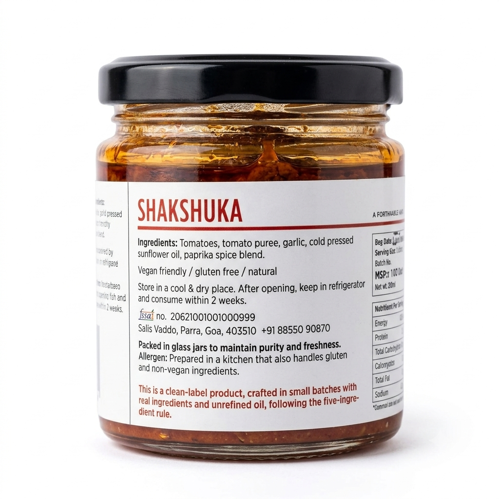 Sauce | Shakshuka (Moroccan Tomato Sauce )- Slow Cooked - 100% Natural - Vegan &amp; Gluten Free-No Added Sugar - GOAJARS - 180gm