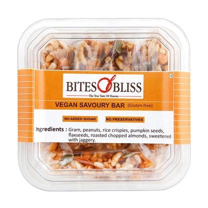 Savoury Bar Bite | Vegan, Gluten Free, No Added Preservatives &amp; No Added Sugar – Bites Of Bliss – 75gm