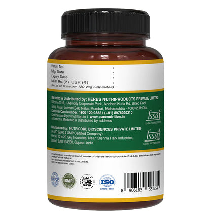 Saw Palmetto | Supports Prostate Health, Hair Growth, and Urinary Function – Pure Nutrition – 1000mg – 120 Veg Capsules