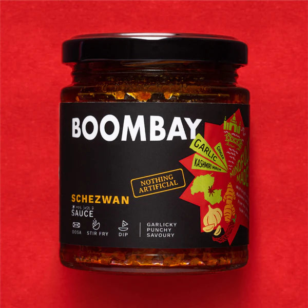 Schezwan Sauce | (Garlicky Punchy Flavour) - Dosa - Stir Fry - Dip - No Refined Sugar &amp; No Bad Oil - Boombay - 190gm