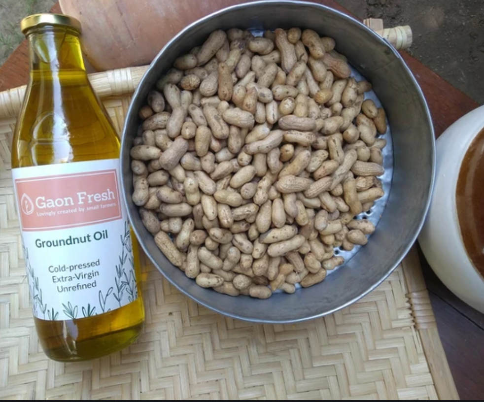 Ground Nut Oil | (Unrefined Extra Virgin) - Cold Pressed - Gaon Fresh - 500ml