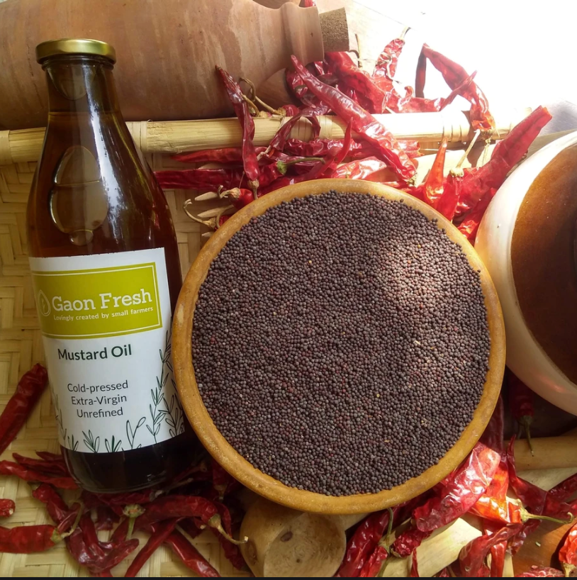 Mustard Oil | (Unrefined Extra Virgin) – Cold pressed  - Gaon Fresh - 500ml